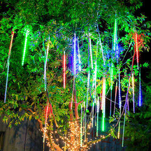 Meteor Shower Led String <b>Lights</b> 10M 10Pcs 220V 24V Outdoor Christmas Decoration Warm White <b>Light</b> For Garden <b>Tree</b> - Product Image 2