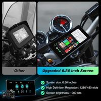 Navigateur sans fil pour moto 6,86 pouces avec CarPlay et Android Auto, caméra embarquée double objectif étanche IPX7, prise en charge ODM/OEM