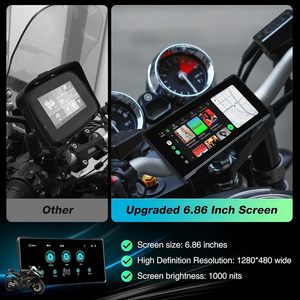 Navegador Inalámbrico para Motocicleta de 6.86 Pulgadas con CarPlay y Android Auto, Cámara de Doble Lente Resistente al Agua IPX7, Compatible con ODM/OEM - Product Image 3