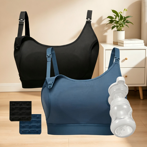Soutien-gorge d'allaitement confortable et réglable, mains libres, 2 pièces, noir et bleu, sans couture, pour Spectra <span class=keywords><strong>Lansinoh</strong></span> - Product Image 2