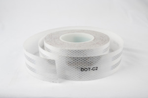 Ruban réfléchissant de sécurité pour camions et remorques, 3HAO PET, imprimable, adhésif, imperméable, points C2, <span class=keywords><strong>jaune</strong></span> fluorescent - Product Image 2