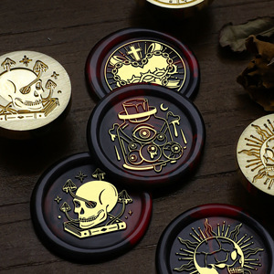 Thiết Kế Mới Tối Loạt Sáp Con Dấu Đầu Bí Ẩn Retro Sáp Con Dấu Đầu Đồng Cho Minh Họa Cuốn Sổ Tay Bộ Sưu Tập - Product Image 2