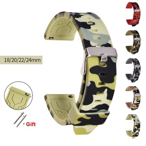 Correa de Silicona para Reloj Samsung Galaxy 4, Classic, 46, 42, Active <span class=keywords><strong>2</strong></span>, Gear S3, Correa de Camuflaje, <span class=keywords><strong>Huawei</strong></span> <span class=keywords><strong>GT</strong></span>, <span class=keywords><strong>2</strong></span>/3 <span class=keywords><strong>Pro</strong></span>, 18, 20, 22 y 24mm - Product Image 1
