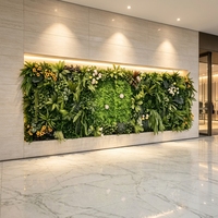 Mur végétal simulé, plantes vertes d'intérieur, mur d'images de verdure verticale