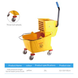 Ensemble <span class=keywords><strong>de</strong></span> serpillière et seau à essorage industriel commercial <span class=keywords><strong>de</strong></span> 35 litres, jaune, avec essoreur à pression latérale, modèle Basic, et <span class=keywords><strong>chariot</strong></span> - Product Image 6