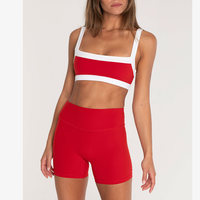 Ensemble de yoga pour femme Sunny Tanned Skin, soutien-gorge de sport color-block, short très extensible, 2 pièces, écologique, séchage rapide, pour l'extérieur