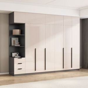 Armoire de luxe en bois de haute qualité garde-robe de meubles de style simple blanc chambre moderne - Product Image 5