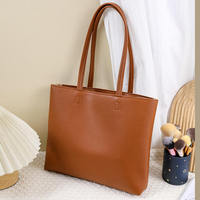 Sac fourre-tout tendance en cuir PU grande capacité pour femme, sac à bandoulière minimaliste avec fermeture éclair et poignée supérieure, sac à main personnalisé avec logo, idéal pour le shopping ou comme cadeau