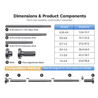 YIJIALE 800K ensembles/mois, prêt pour FBA, tringle à serviettes de salle de bain 25 mm, anti-rouille, 1,7-2,4 m, installation sans perçage brevetée, système de verrouillage par torsion