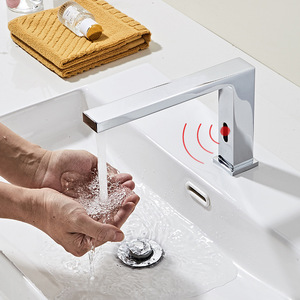 चीन आपूर्तिकर्ता का इंडटिव स्मार्ट कॉपर बाथरूम सिंक नल स्वचालित इन्फ्रारेड टचलेस हाथ-मुक्त सिरेमिक वाल्व भावना नल - Product Image 1