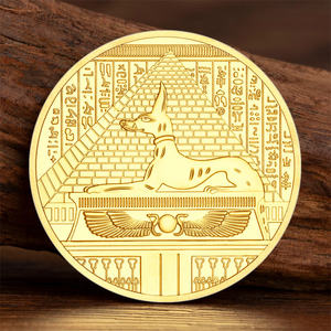 Antiguos faraones egipcios coloridos chapados en oro moneda coleccionable cabeza de <span class=keywords><strong>perro</strong></span> muerte Anubis Libra monedas conmemorativas de sabueso - Product Image 4