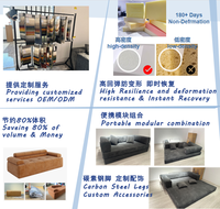 Canapé sur mesure en mousse compressée en forme de L, design rembourré, vente en gros, idéal pour appartements, centres commerciaux, villas, écoles - Usine de Foshan