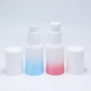 Private Custom 20ml 30ml 50ml <b>Plastic</b> Frost Gradient Blue Pink Vacuum Spray Bottle Cosmetic Emulsion Lotion Airless Pump Bottle - Product Image 5