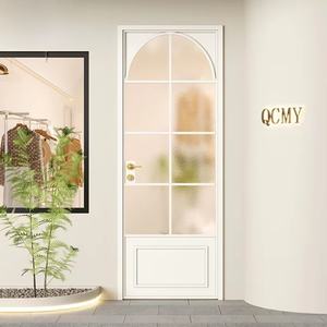 Puerta de Baño Francesa Retro Personalizada, Apertura Plana y Arqueada, Persiana Retráctil de Vidrio para Baño, Inodoro, Tienda, Puerta de Caja - Product Image 3