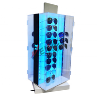Présentoir personnalisé à 2 portes pour 40 lunettes de soleil, en acrylique, avec éclairage LED, support de présentation écologique en acrylique