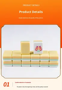 Juego <span class=keywords><strong>de</strong></span> Mahjong Mini <span class=keywords><strong>de</strong></span> Lujo en Color Ámbar Soleado, con Fichas Acrílicas Hechas a Mano <span class=keywords><strong>de</strong></span> 4 Capas, Color Amarillo Cálido, Portátil, para <span class=keywords><strong>la</strong></span> Unión Familiar y el Zen - Product Image 6