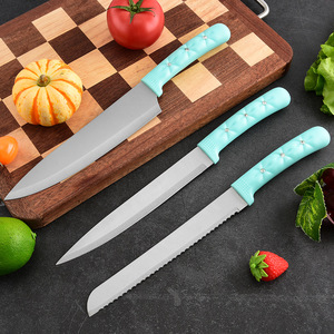 Vente en gros d'usine, ensemble de couteaux de cuisine 7 en 1, couteaux en acier inoxydable, support de rangement pour couteaux en forme de cylindre, plusieurs couleurs disponibles - Product Image 6