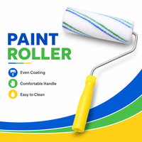 Rouleau à peinture en polyester haute élasticité de qualité industrielle, 6 pouces, 9 pouces, résistant aux solvants, facile à utiliser, ne perd pas facilement ses poils