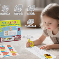 Juego de emparejar letras, juego de emparejar letras con tarjetas de papel para niños de 3 a 8 años, juguete educativo Montessori, no tóxico