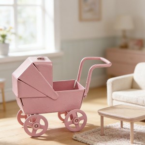 Cochecito de Muñecas 1:12, <span class=keywords><strong>Mini</strong></span> <span class=keywords><strong>Cuna</strong></span> de Hierro, Modelo de Carrito, Accesorio de Simulación para Escenas Infantiles - Product Image 2
