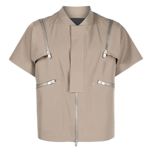 <span class=keywords><strong>Camicia</strong></span> Estiva Personalizzata con Zip, Spalle Staccabili, in Misto Cotone, OEM, Manica Corta in Nylon Intrecciato per Uomo - Product Image 4