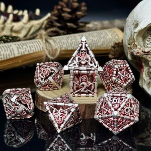 Juego de Dados Poliédricos D20 en Forma de Bala, Metálicos, Hechos a Mano, Tallados, Ecológicos, de 7 Piezas, con Temática de Dragones y Mazmorras para Juegos de Mesa y <span class=keywords><strong>RPG</strong></span> - Product Image 6