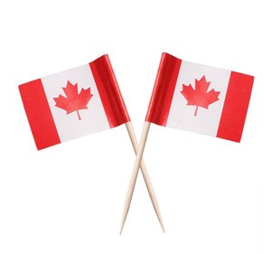 Palillos de Dientes Decorativos de Papel y Bambú con Bandera de Canadá de 2.5*3.5cm, Impresión Personalizada para Alimentos - Product Image 4