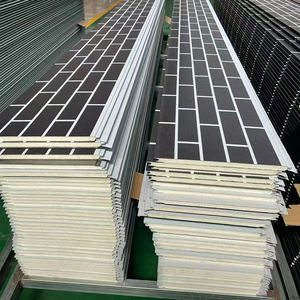 Panneau sandwich en polyuréthane PU ignifuge, style bois, panneau isolant SIP pour toit et mur, pour <span class=keywords><strong>maison</strong></span> intégrée préfabriquée en acier - Product Image 2