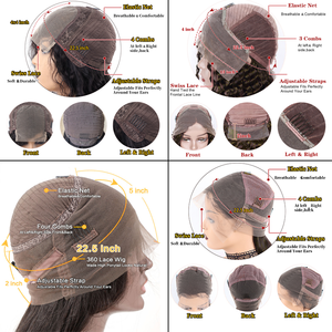 Pelucas <span class=keywords><strong>de</strong></span> Cabello Virgen Brasileño con Flecos <span class=keywords><strong>de</strong></span> Diamantes <span class=keywords><strong>de</strong></span> Imitación, Personalizadas, con Frente <span class=keywords><strong>de</strong></span> Encaje HD, Color Ombre Marrón, Lisas, Estilo Piano - Product Image 3