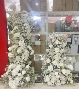 Décor de mariage Arrangement floral de scène <span class=keywords><strong>Fushia</strong></span> et fleurs rose vif Chemin de table de mariage - Product Image 5