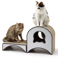 Maison à gratter pour chat 2 en 1 en carton ondulé, planche à gratter pour chat, mobilier de salon pour chat d'intérieur