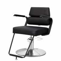 Fauteuil de Barbier Classique Moderne en Gros, Pivotant, en Cuir PU avec Base et Accoudoirs Chromés pour Salon de Coiffure – Approvisionnement Direct