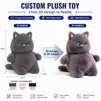 Jouets en peluche populaires pour animaux de compagnie, en coton PP, brodés, super doux, mignons, en forme de chat, 40/50/60 cm, promotion en gros, durables
