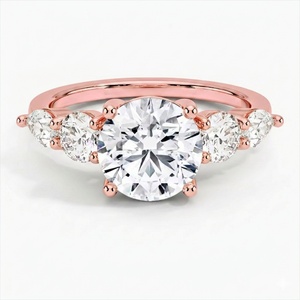 Anillo de Compromiso con Diamante Cultivado en Laboratorio DEF VVS, Corte Brillante, Oro Sólido de 18k, Chapado en Platino, Engaste de 4 Puntas, Certificado IGI, Unisex - Product Image 3