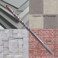 Foret à tige triangulaire double tête, foret polyvalent pour le verre, la céramique, le béton, la brique, le plastique et le bois