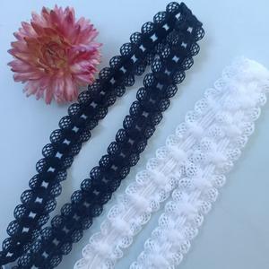 5876/1.5 Oyuk Orta Düz Beyaz İki Stil Stok Naylon Dantel Şerit Çift Düğüm İğne Makinesi Tasarımı Çiçek Desenli Elastik Kemer - Product Image 5