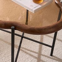 Table basse de salon Senwell de haute qualité, style moderne simple avec pieds en métal