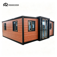 Maison conteneur modulaire extensible directement de l'usine, 20 pieds, 40 pieds, préfabriquée avec salle de bain