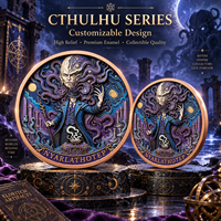 Pièce commémorative en cuivre fin 999 de 1 oz, Médaille Nyarlathotep, Art 3D en relief, effet UV, motif Chaos rampant, style proof.