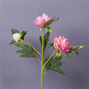 Nuovo Design Economico: Fiore di Peonia Artificiale a 3 Teste in Seta Rosa e <span class=keywords><strong>Rossa</strong></span>, 96cm, per Matrimoni, Pasqua e Natale - Product Image 3