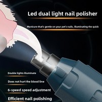 Paiwang Pet Nagelslijper Grensoverschrijdende Groothandel 6-Snelheidsregeling Laag Geluid Vibratie Dubbele LED Verlichting Automatische Nagelsnijder