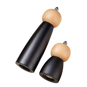 LOVFE Molinillo de <span class=keywords><strong>Pimienta</strong></span> de Madera de Alta Calidad para el Hogar, Molinillo de Especias con Grosor Ajustable, Molinillo de Sal y <span class=keywords><strong>Pimienta</strong></span> en Forma de <span class=keywords><strong>Bola</strong></span> <span class=keywords><strong>Negra</strong></span> - Product Image 1