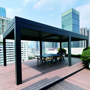 Pergola extérieure à lames orientables 10' x 13' en alliage d'aluminium, imperméable, pour terrasse, jardin, patio, gazebo avec toit réglable - Product Image 5