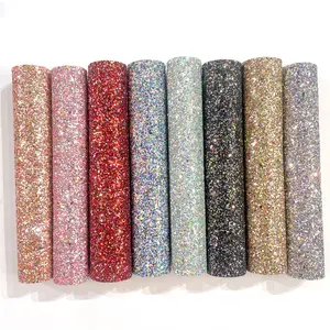 Parlak HHJS tıknaz Glitter yapay deri zanaat el yapımı projeleri için ayakkabı yay zanaat DIY projeleri