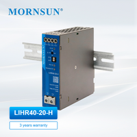 Module de redondance d'alimentation MORNSUN LIHR40-20-H 40A sur rail DIN, double entrée 10-60VDC, signal DC OK isolé, découpleur d'alimentation