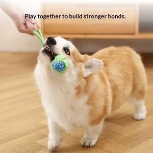 Прочная, экологичная игрушка для собак: узел-канат для интерактивных игр, устойчивый к укусам, из хлопкового каната, для крупных и средних собак - Product Image 5