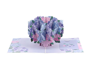 การ์ดอวยพรวาเลนไทน์และวันรับปริญญาแบบ 3 มิติ ลายดอกไม้สีฟ้า พร้อมการ์ดข้อความสำหรับเป็นของขวัญ - Product Image 1