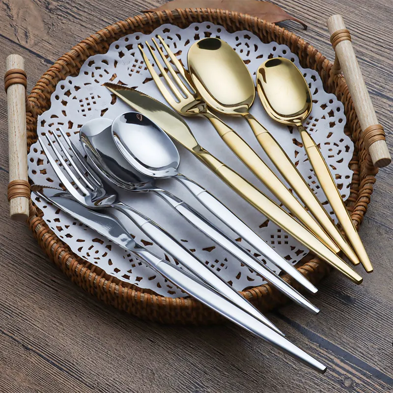 Factory Hotels Cutlery Set Knife Fork And Spoon Tea Spoon Flatware Set 24pcs Stainless Steel Silverware Set