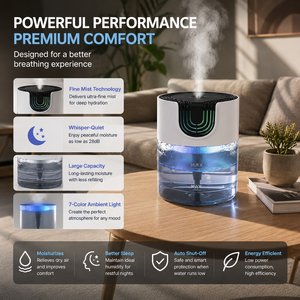 Smart Ultrasonic Air Humidifier Ultra Quiet 30DB Large Transparent Water Tank Mist Humidifier for Home Bedroom Office Desktop - Product Image 5