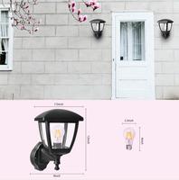 Lumière murale extérieure P406 E27 avec diffuseur PC et capteur de mouvement PIR, étanche IP44